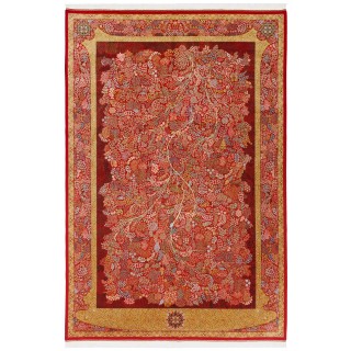 Machine-made Rug, Floral All-over, Bamboo Silk, Persian Style, Ref 800215