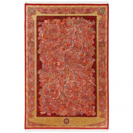 Machine-made Rug, Floral All-over, Bamboo Silk, Persian Style, Ref 800215