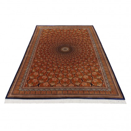 Machine-made Rug, Floral Dome, Acrylic + Bamboo Silk, Persian Style, Ref 200216