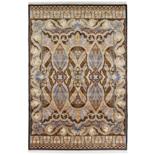 سجادة صناعية بنقشة كامل عصري، حرير بامبو، على الطراز الفارسي، رقم 800217