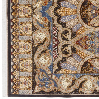 سجادة صناعية بنقشة كامل عصري، حرير بامبو، على الطراز الفارسي، رقم 800217