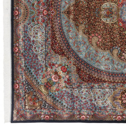 Machine-made Rug, Floral Medallion, Acrylic + Bamboo Silk, Persian Style, Ref 200218