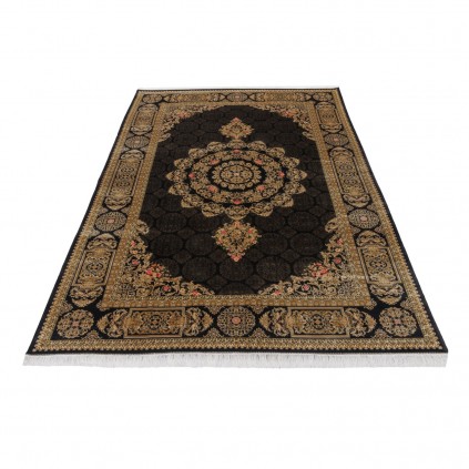 Machine-made Rug, Neoclassic Corner Medallion, Bamboo Silk, Persian Style, Ref 800219