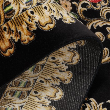 Machine-made Rug, Neoclassic Corner Medallion, Bamboo Silk, Persian Style, Ref 800219