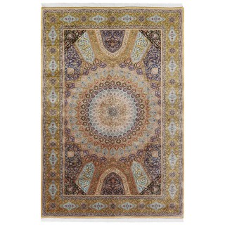 Machine-made Rug, Floral Dome, Bamboo Silk, Persian Style, Ref 800220