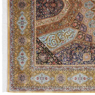 Machine-made Rug, Floral Dome, Bamboo Silk, Persian Style, Ref 800220
