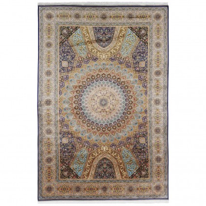 Machine-made Rug, Floral Dome, Bamboo Silk, Persian Style, Ref 800220