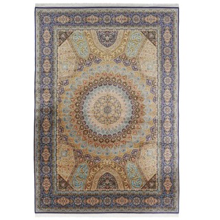 Machine-made Rug, Floral Dome, Bamboo Silk, Persian Style, Ref 800220