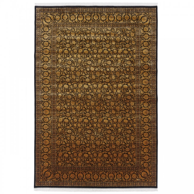 سجادة صناعية بنقشة مزهر مزخرف بالورود، حرير بامبو، على الطراز الفارسي، رقم 800225