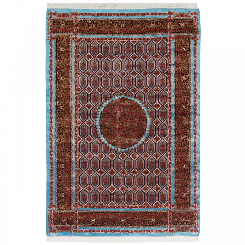 Machine-made Rug, Neoclassic Framed, Acrylic + Bamboo Silk, Persian Style, Ref 200228