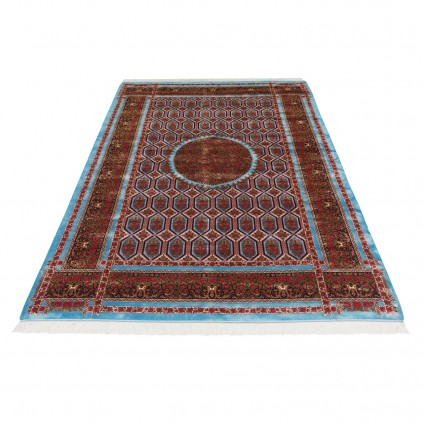 Machine-made Rug, Neoclassic Framed, Acrylic + Bamboo Silk, Persian Style, Ref 200228