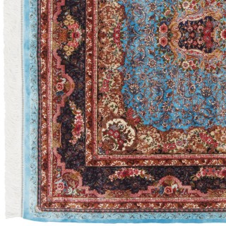 Machine-made Rug, Neoclassic Medallion, Acrylic + Bamboo Silk, Persian Style, Ref 200231