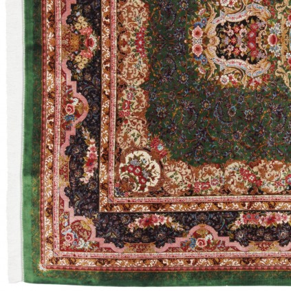 سجادة صناعية بنقشة ترنج الكلاسيكية الجديدة، أكريليك مع حرير بامبو، على الطراز الفارسي، رقم 200231