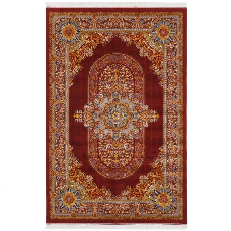 Machine-made Rug, Floral Corner Medallion, Bamboo Silk, Persian Style, Ref 800232