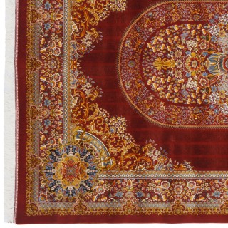 Machine-made Rug, Floral Corner Medallion, Bamboo Silk, Persian Style, Ref 800232
