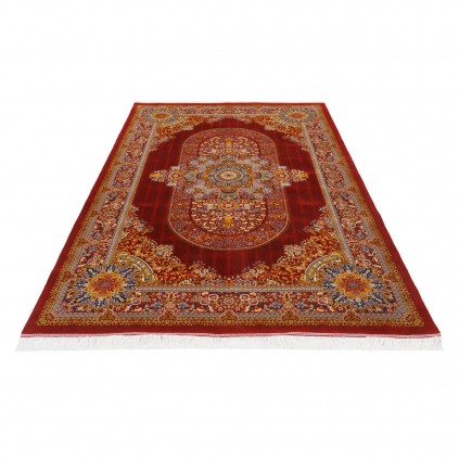 Machine-made Rug, Floral Corner Medallion, Bamboo Silk, Persian Style, Ref 800232