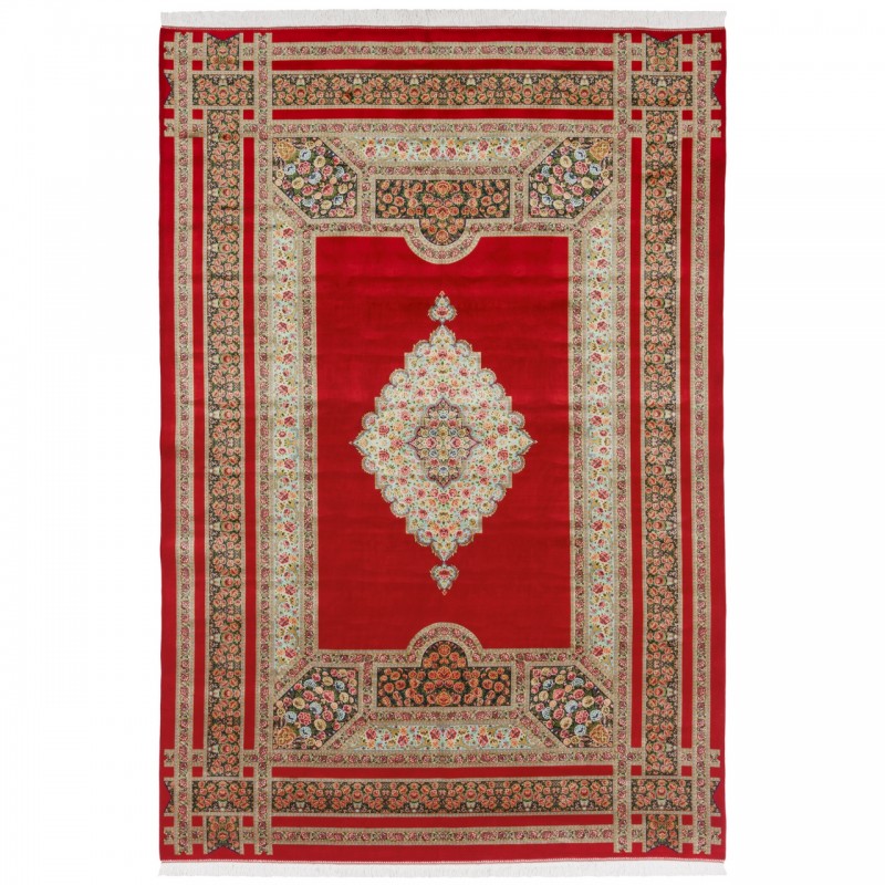 Machine-made Rug, Floral Medallion, Bamboo Silk, Persian Style, Ref 800235
