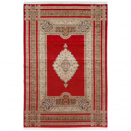 Machine-made Rug, Floral Medallion, Bamboo Silk, Persian Style, Ref 800235