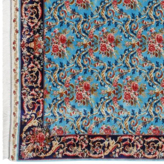 Machine-made Rug, Floral All-over, Acrylic + Bamboo Silk, Persian Style, Ref 200239