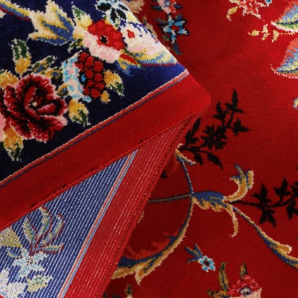 فرش ماشینی طرح سراسر گلدار، اکریلیک + ابریشم بامبو، سبک پارسی، کد 200239