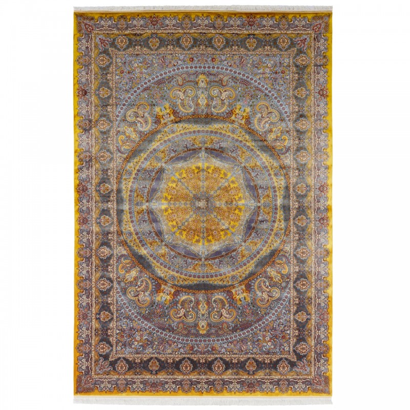 Machine-made Rug, Neoclassic Medallion, Bamboo Silk, Persian Style, Ref 800240