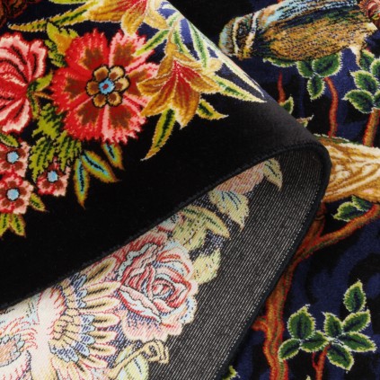 Machine-made Rug, Flowers & Birds All-over, Bamboo Silk, Persian Style, Ref 800241