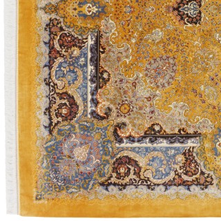 Machine-made Rug, Floral Medallion, Bamboo Silk, Persian Style, Ref 800242