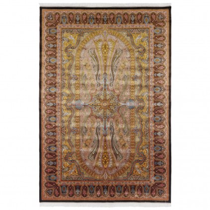 سجادة صناعية بنقشة كامل عصري، حرير بامبو، على الطراز الفارسي، رقم 800243