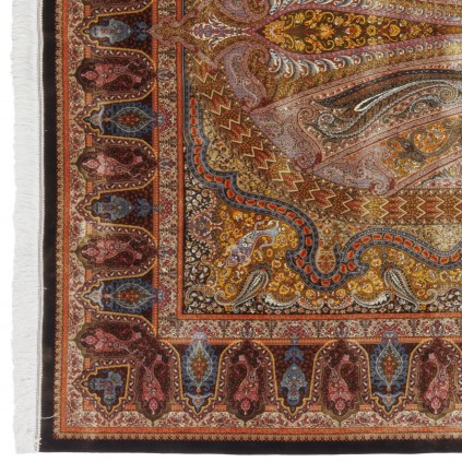 سجادة صناعية بنقشة كامل عصري، حرير بامبو، على الطراز الفارسي، رقم 800243