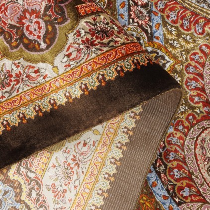 سجادة صناعية بنقشة كامل عصري، حرير بامبو، على الطراز الفارسي، رقم 800243