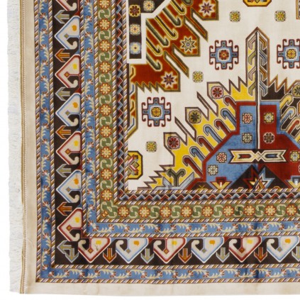 سجادة صناعية بنقشة كامل هندسي، حرير بامبو، على الطراز الفارسي، رقم 800246