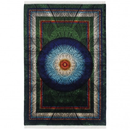 Machine-made Rug, Modern Medallion, Acrylic + Bamboo Silk, Persian Style, Ref 200247