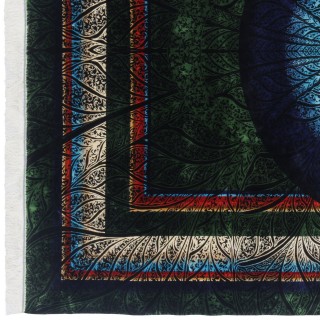 سجادة صناعية بنقشة ترنج عصري، أكريليك مع حرير بامبو، على الطراز الفارسي، رقم 200247