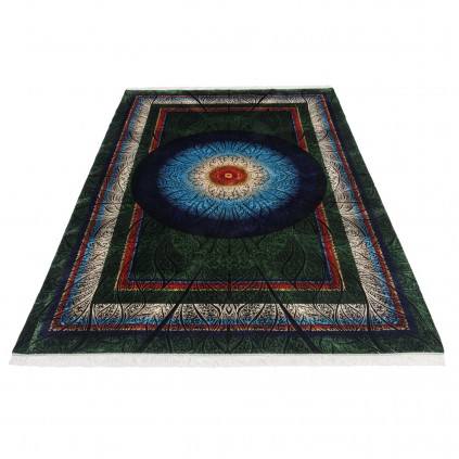 Machine-made Rug, Modern Medallion, Acrylic + Bamboo Silk, Persian Style, Ref 200247