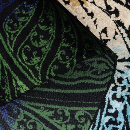 Machine-made Rug, Modern Medallion, Acrylic + Bamboo Silk, Persian Style, Ref 200247