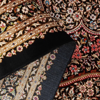 Machine-made Rug, Floral Corner Medallion, Acrylic + Bamboo Silk, Persian Style, Ref 200249