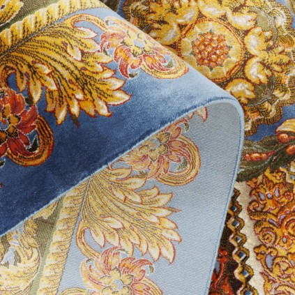 فرش ماشینی طرح ترنج دار نئوکلاسیک، ابریشم بامبو، سبک پارسی، کد 800250