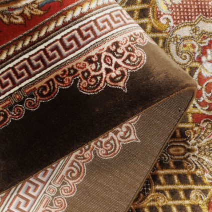 Machine-made Rug, Floral Corner Medallion, Bamboo Silk, Persian Style, Ref 800253