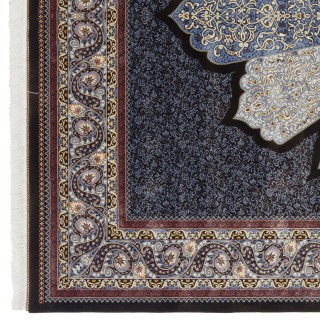 Machine-made Rug, Neoclassic Medallion, Bamboo Silk, Persian Style, Ref 800256