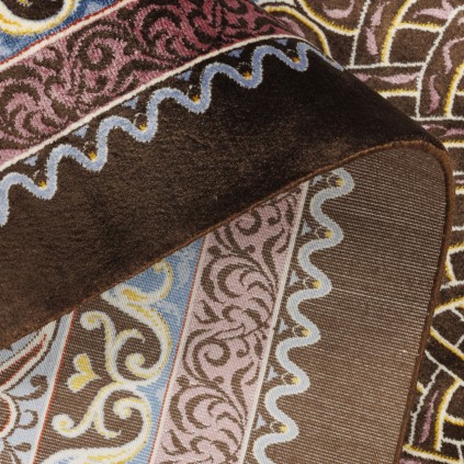 سجادة صناعية بنقشة ترنج الكلاسيكية الجديدة، حرير بامبو، على الطراز الفارسي، رقم 800256