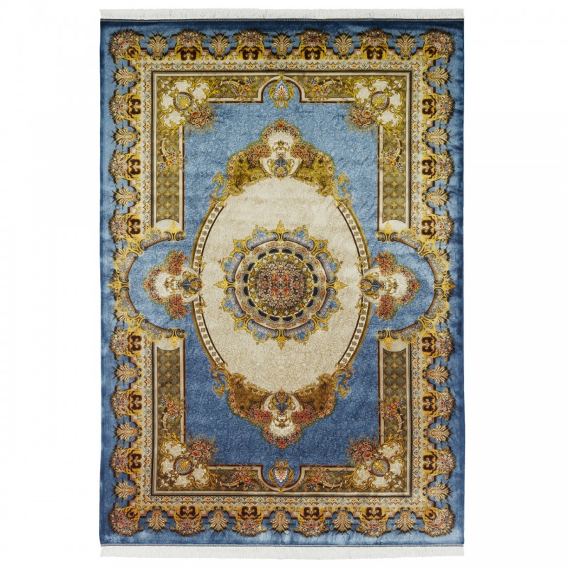 Machine-made Rug, Neoclassic Medallion, Bamboo Silk, Persian Style, Ref 800257