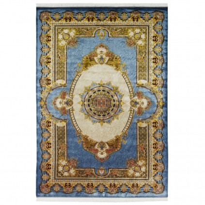 Machine-made Rug, Neoclassic Medallion, Bamboo Silk, Persian Style, Ref 800257