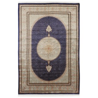 Machine-made Rug, Plain Field Medallion, Bamboo Silk, Persian Style, Ref 800259