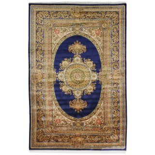 Machine-made Rug, Neoclassic Medallion, Bamboo Silk, Persian Style, Ref 800260