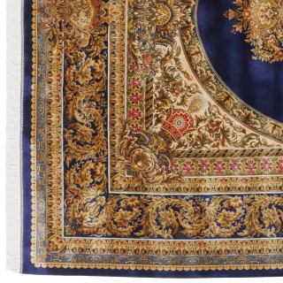 Machine-made Rug, Neoclassic Medallion, Bamboo Silk, Persian Style, Ref 800260