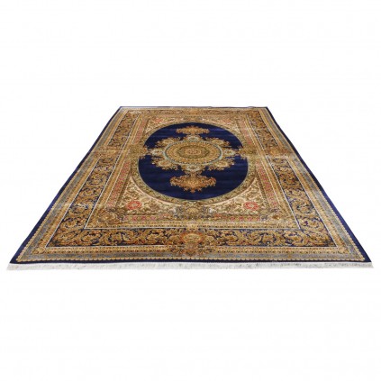 سجادة صناعية بنقشة ترنج الكلاسيكية الجديدة، حرير بامبو، على الطراز الفارسي، رقم 800260