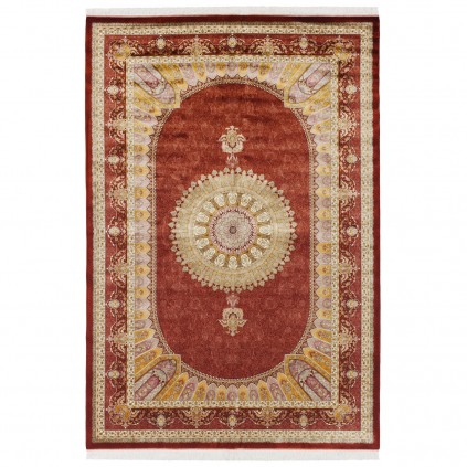 سجادة صناعية بنقشة ترنج الحقل البسيط، حرير بامبو، على الطراز الفارسي، رقم 800262