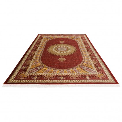 سجادة صناعية بنقشة ترنج الحقل البسيط، حرير بامبو، على الطراز الفارسي، رقم 800262