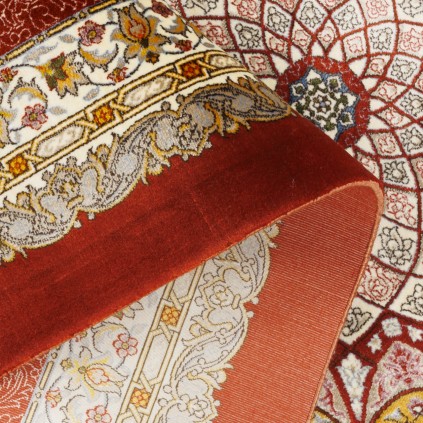 سجادة صناعية بنقشة ترنج الحقل البسيط، حرير بامبو، على الطراز الفارسي، رقم 800262