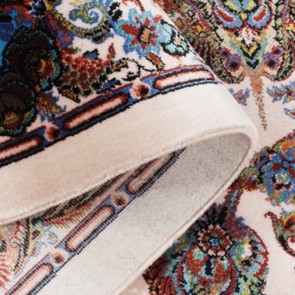 Machine-made Rug, Floral Corner Medallion, Acrylic + Bamboo Silk, Persian Style, Ref 200264